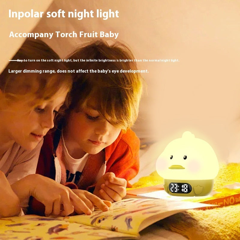 Soft Light Alarm Clock USB Charging Small Night Lamp Clock