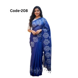 Semi Muslin Silk Blue Saree